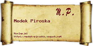 Medek Piroska névjegykártya