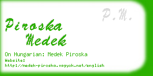 piroska medek business card